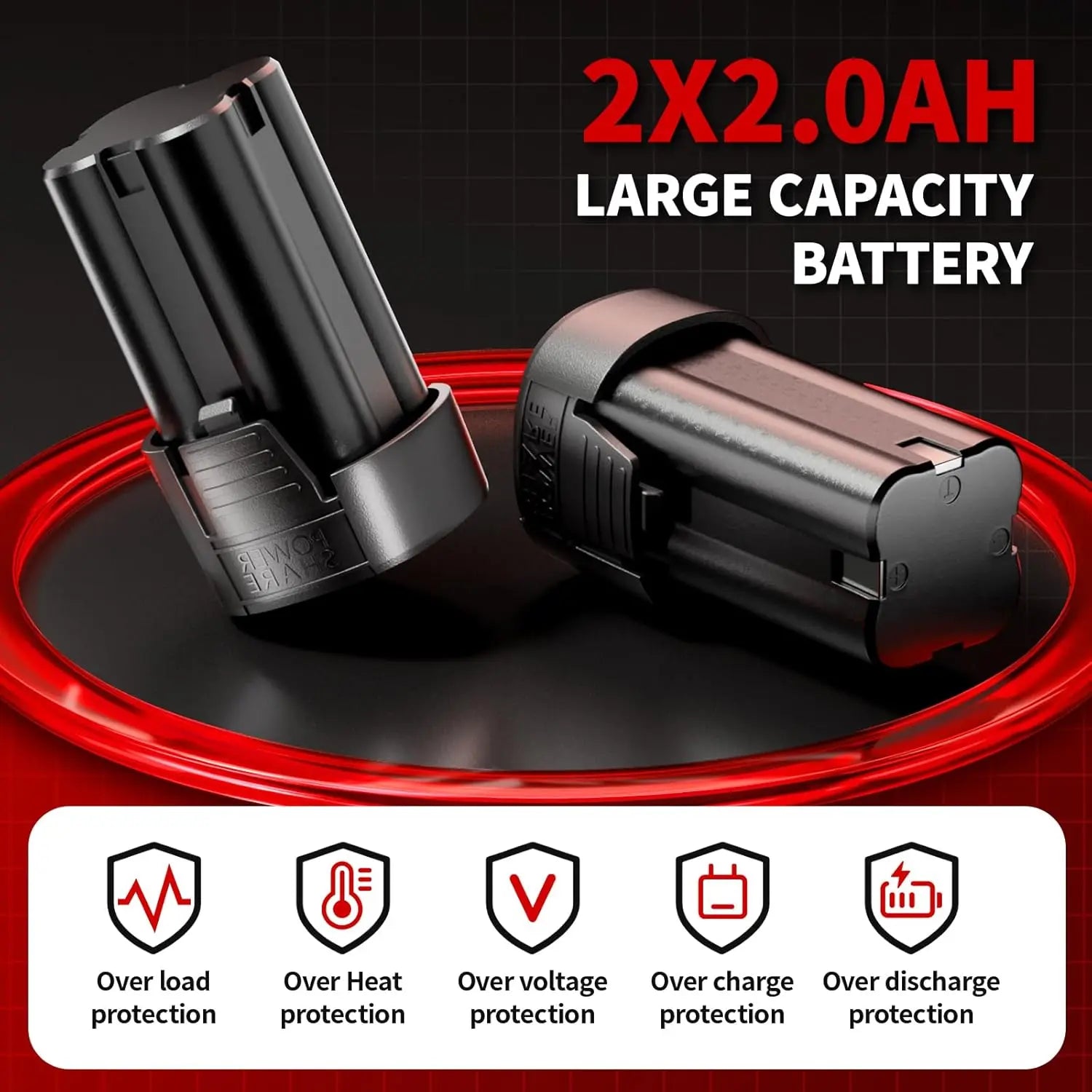 16.8V Cordless Electric Ratchet Wrench Kit 3/8 Inch Drive Two Batteries lidpal